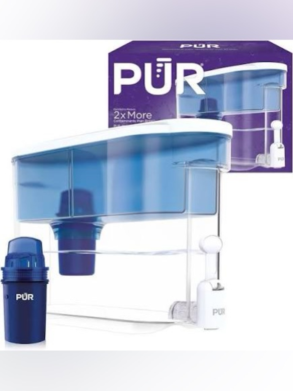 PUR 30 Cup Water Dispenser Filtration System Blue/White